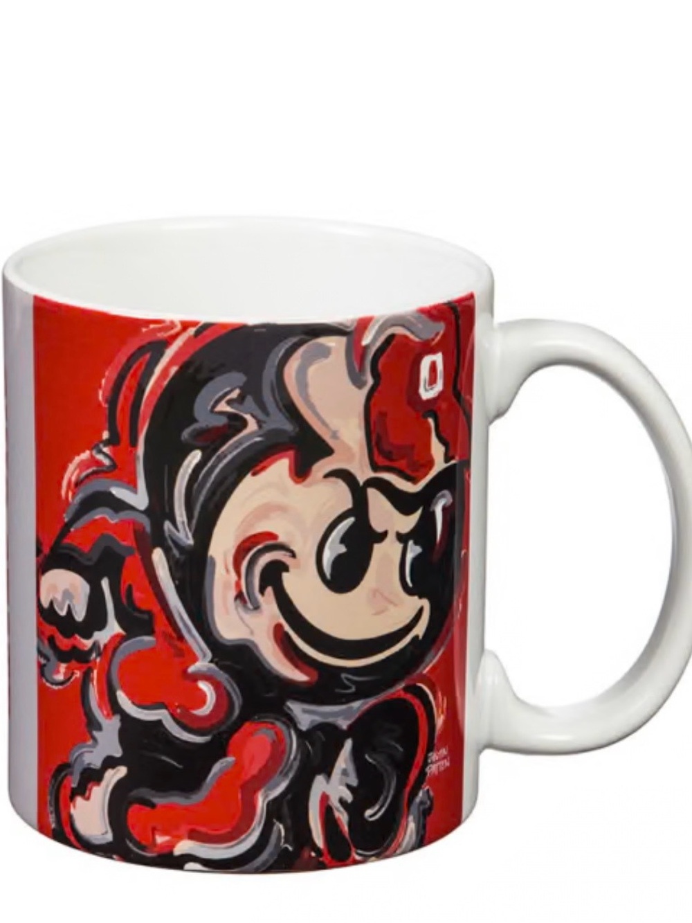 Ohio state Brutus White Ceramic Mug with Red Graphic Art
